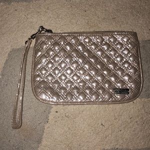 Tan/gold Shiny Wristlet